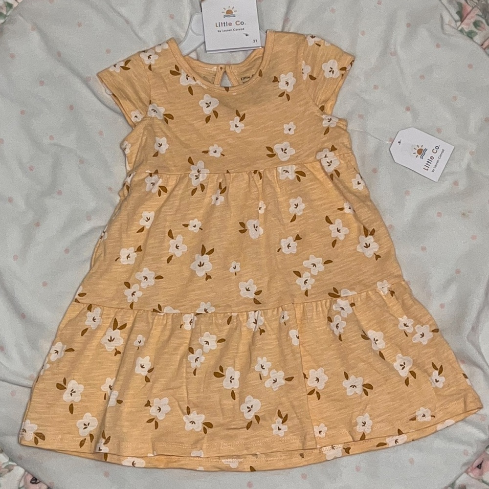 LC Lauren Conrad Kids Dress in Peach orange with White Floral
